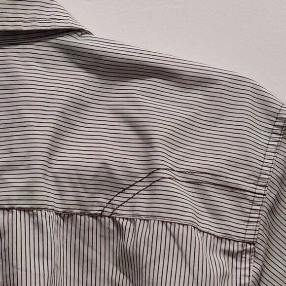 Drill Clothing Co. Women's Striped Shirt L/S Medium Cotton White & Black - Picture 10 of 12